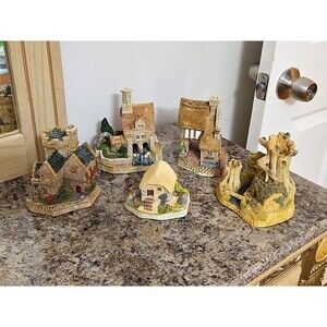 Set Of 5 David Winter Cottages Sextons Abbots Gamekeeper Water Mill Robin Hood